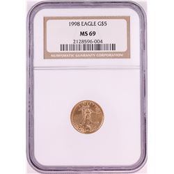 1998 $5 American Gold Eagle Coin NGC MS69