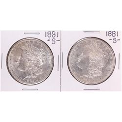 Lot of (2) 1881-S $1 Morgan Silver Dollar Coins