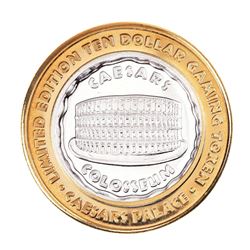 .999 Silver Caesars Palace Las Vegas, Nevada $10 Casino Limited Edition Gaming Token