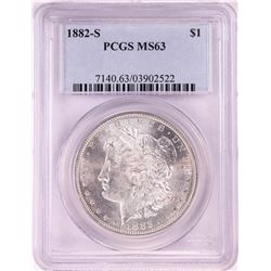 1882-S $1 Morgan Silver Dollar Coin PCGS MS63