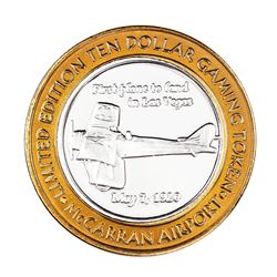 .999 Silver McCarran International Airport $10 Casino Limited Edition Gaming Token