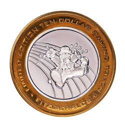 .999 Silver Fitzgerald's Casino & Hotel Reno, Nevada $10 Limited Edition Gaming Token