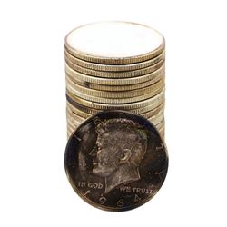 Roll of (20) Brilliant Uncirculated 1964 Kennedy Half Dollar Coins Nice Toning