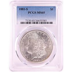 1881-S $1 Morgan Silver Dollar Coin PCGS MS65