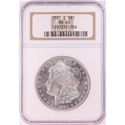 1881-S $1 Morgan Silver Dollar Coin NGC MS65