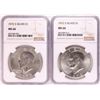 Image 1 : Lot of (2) 1972-S Eisenhower Silver Dollar Coins NGC MS66