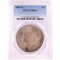 1881-S $1 Morgan Silver Dollar Coin PCGS MS64