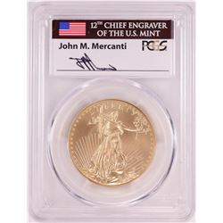 2016-W $50 Burnished American Gold Eagle Coin PCGS SP70 John Mercanti Signature