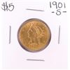 Image 1 : 1901-S $5 Liberty Head Half Eagle Gold Coin