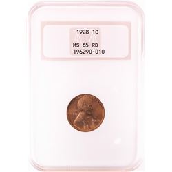1928 Lincoln Wheat Cent Coin NGC MS65RD