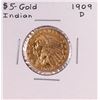 Image 1 : 1909-D $5 Indian Head Half Eagle Gold Coin