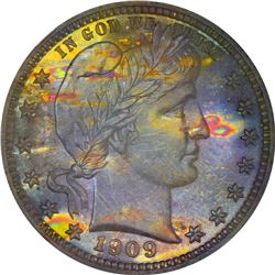 1909 Proof Barber Quarter Coin NGC PF68