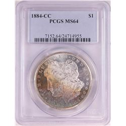 1884-CC $1 Morgan Silver Dollar Coin PCGS MS64 Amazing Toning