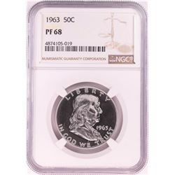 1963 Proof Franklin Half Dollar Coin NGC PF68