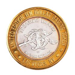 .999 Fine Silver Treasure Island Las Vegas, Nevada $10 Limited Edition Gaming Token