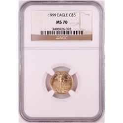 1999 $5 American Gold Eagle Coin NGC MS70