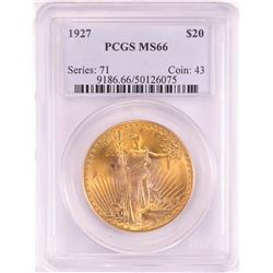 1927 $20 St. Gaudens Double Eagle Gold Coin PCGS MS66