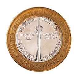 .999 Silver Stratosphere Las Vegas, Nevada $10 Casino Limited Edition Gaming Token