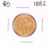 Image 1 : 1882 $5 Liberty Head Half Eagle Gold Coin