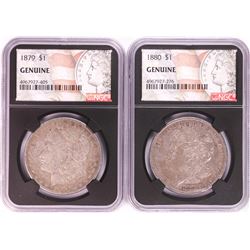 Lot of 1879-1880 $1 Morgan Silver Dollar Coins NGC Genuine