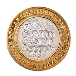 .999 Fine Silver Grand Casino $10 Limited Edition Gaming Token