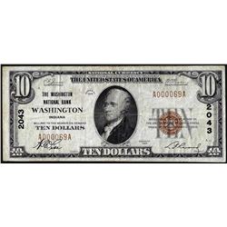 1929 $10 NB of Washington, District of Columbia CH# 2043 National Currency Note