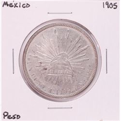 1905 Mexico Un Peso Silver Coin