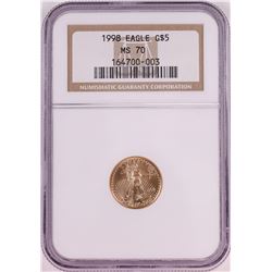 1998 $5 American Gold Eagle Coin NGC MS70