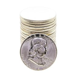 Roll of (20) Brilliant Uncirculated 1958 Franklin Half Dollar Coins