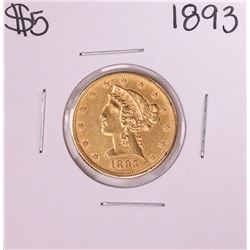 1893 $5 Liberty Head Half Eagle Gold Coin