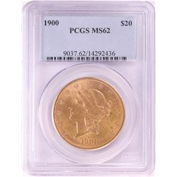 1900 $20 Liberty Head Double Eagle Gold Coin PCGS MS62