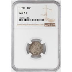 1892 Barber Dime Coin NGC MS61