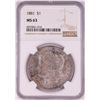 Image 1 : 1881 $1 Morgan Silver Dollar Coin NGC MS63