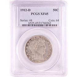 1912-D Barber Half Dollar Coin PCGS XF45