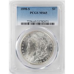 1898-S $1 Morgan Silver Dollar Coin PCGS MS65