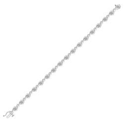 Womens Round Diamond Cluster Bracelet 1/2 Cttw 10kt White Gold - REF-43R5X