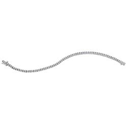 Womens Round Diamond Tennis Bracelet 1-1/2 Cttw 14kt White Gold - REF-142H5R