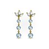 Image 1 : Genuine 8.7 ctw Aquamarine Earrings 14KT Yellow Gold - REF-78P7H