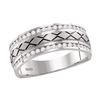 Image 1 : Mens Round Channel-set Diamond Wedding Band Ring 1/2 Cttw 14kt White Gold - REF-65N5F