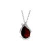 Image 1 : Genuine 2.03 ctw Garnet & Diamond Necklace 14KT White Gold - REF-30T5A