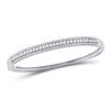 Image 1 : Womens Round Diamond Bangle Bracelet 1-7/8 Cttw 14kt White Gold - REF-164K5Y