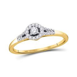 Womens Round Diamond Solitaire Promise Ring 1/8 Cttw 10kt Yellow Gold - REF-15M5H