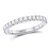 Image 1 : Womens Round Diamond Wedding Machine-Set Band 1/2 Cttw 14kt White Gold - REF-38W9K