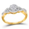 Image 1 : Womens Round Diamond Twist Cluster Ring 1/10 Cttw 10kt Yellow Gold - REF-15A9M