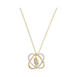 Womens Round Diamond Fashion Heart Pendant 1/6 Cttw 10kt Yellow Gold - REF-13X9A
