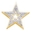 Image 1 : Womens Round Diamond Simple Star Cutout Pendant 1/20 Cttw 10kt Yellow Gold - REF-8N5F