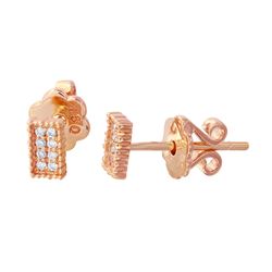 0.07 CTW Diamond Earrings 18K Rose Gold - REF-20M2F