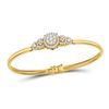 Image 1 : Womens Round Diamond Cluster Bangle Bracelet 3/4 Cttw 14kt Yellow Gold - REF-104R9X