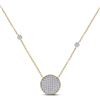 Image 1 : Womens Round Diamond Circle Cluster Necklace 1/4 Cttw 10kt Yellow Gold - REF-27N9F