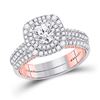 Image 1 : Round Diamond Bridal Wedding Ring Band Set 1-7/8 Cttw 14kt Two-tone Gold - REF-478W9K